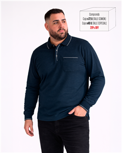 P5604 - Chomba Jersey M/L Con Vivos TALLE ESPECIAL